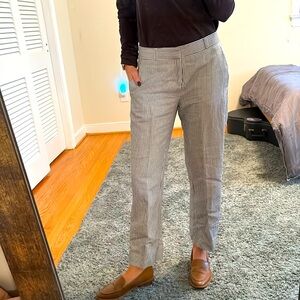 BR Striped Linen Ankle Pant